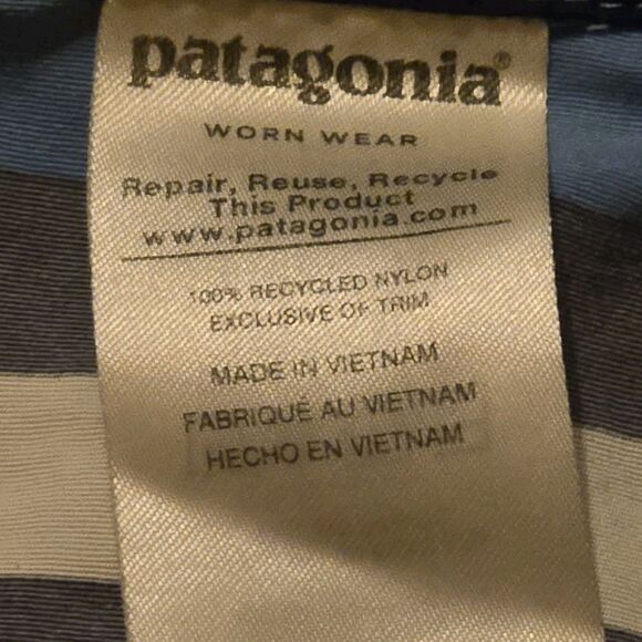 Patagonia Wave Farer Size 2 Board Shorts Swim Nylon Striped Blue Activewear - Picture 5 of 10